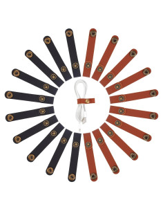Gorgecraft 20 Piezas Correas de Cable de Cuero Negro y Marrón