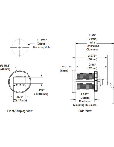 Medidor de Corriente OLED Blue Sea Systems 12V/24V 100A