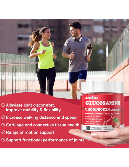 Gomitas de Glucosamina y Condroitina ArtsBear 90 Unidades Sabor Fresa Gomitas de Glucosamina y Condroitina ArtsBear 90 Unidades Sabor Fresa