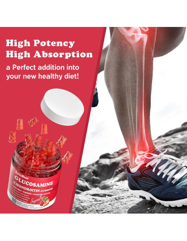 Gomitas de Glucosamina y Condroitina ArtsBear 90 Unidades Sabor Fresa