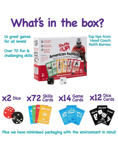 Juego de Cartas de Fútbol Americano Shuffle Up - 72 Tarjetas