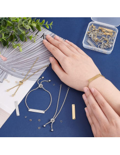 Kit DIY Pulseras Grabables UNICRAFTALE 8 Piezas 24cm Acero Inoxidable 2