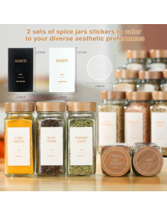 Tarros de Especias de Vidrio TESUNMU 118ml con Etiquetas (24 unidades) 2