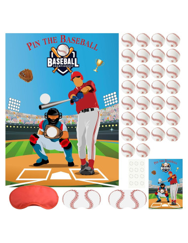 Juego de Fiesta Béisbol PLULON con Póster y Stickers