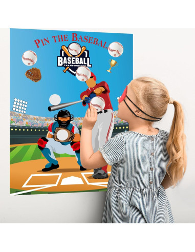 Juego de Fiesta Béisbol PLULON con Póster y Stickers