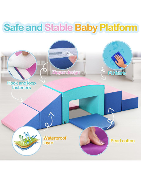 Conjunto de Escaladores de Espuma SURPCOS Rosa 6 Piezas 91x46x41cm