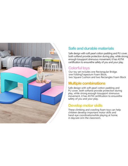 Conjunto de Escaladores de Espuma SURPCOS Rosa 6 Piezas 91x46x41cm