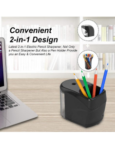 Sacapuntas Eléctrico RIYO RIYO con Cuchilla Pesada y Adaptador 2