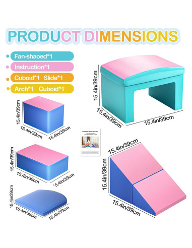 Conjunto de Escaladores de Espuma SURPCOS Rosa 6 Piezas 91x46x41cm