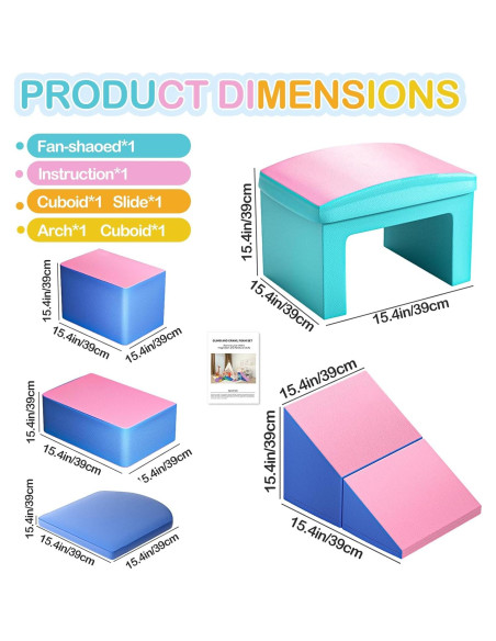 Conjunto de Escaladores de Espuma SURPCOS Rosa 6 Piezas 91x46x41cm