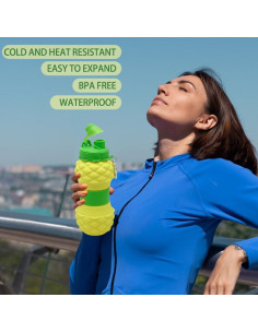 Botella de Agua Plegable WATMHHJQ 500ml a Prueba de Fugas 2