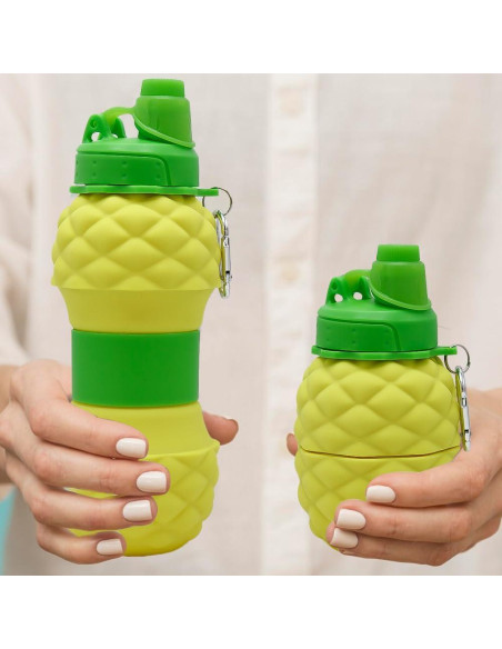 Botella de Agua Plegable WATMHHJQ 500ml a Prueba de Fugas