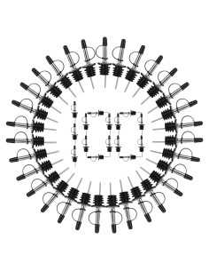 Paquete de 100 vertedores de licor acero inoxidable con tapa