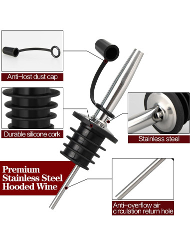 Paquete de 100 vertedores de licor acero inoxidable con tapa