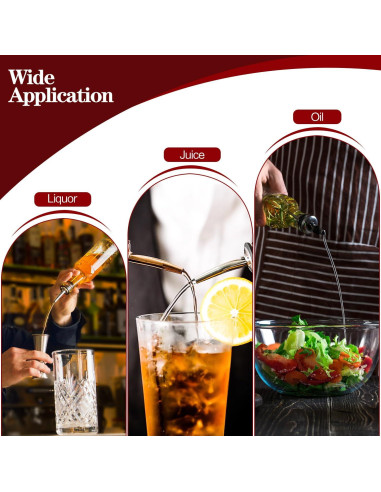 Paquete de 100 vertedores de licor acero inoxidable con tapa