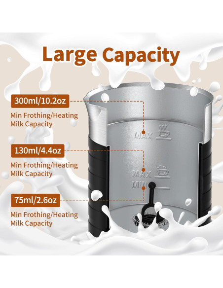 Espumador de Leche Eléctrico 4 en 1 Rafow 350ml Apagado Automático