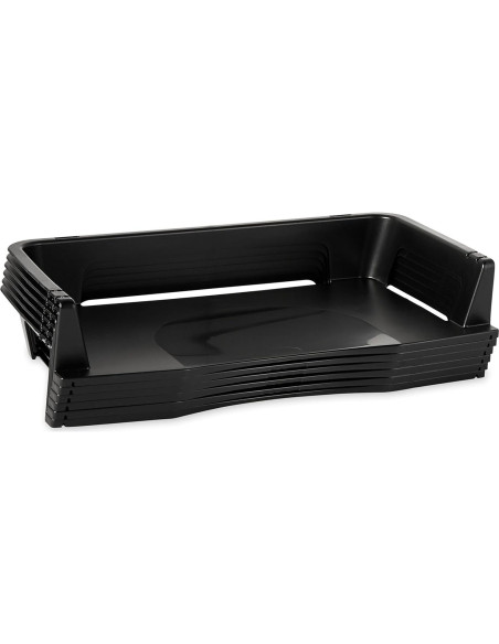 Bandeja de Cartas Rubbermaid Regeneration A4 6 Niveles Plástico Negro
