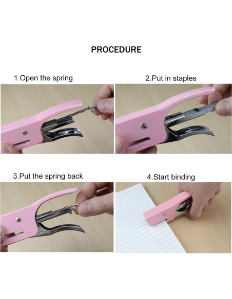 Grapadora de Mano Aacehlh Verde Menta con 750 Grapas