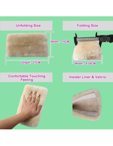 Cubierta de cinturón de seguridad OGLAND de piel de oveja negra