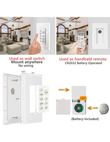 Kit Control Remoto Inalámbrico Nexete para Ventilador de Techo