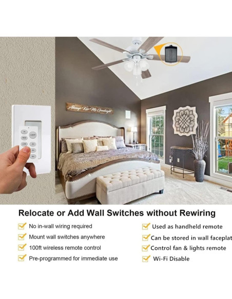 Kit Control Remoto Inalámbrico Nexete para Ventilador de Techo Kit Control Remoto Inalámbrico Nexete para Ventilador de Techo