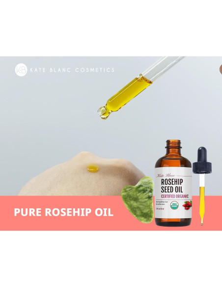 Aceite de Rosa Mosqueta Orgánico Kate Blanc 30ml + Gua Sha Jade