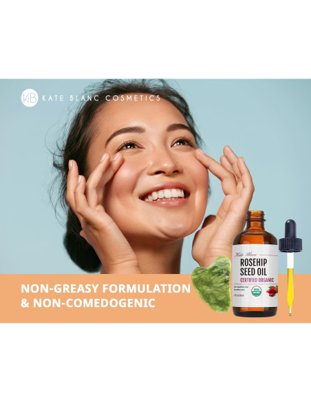 Aceite de Rosa Mosqueta Orgánico Kate Blanc 30ml + Gua Sha Jade
