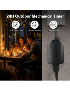 Temporizador Mecánico Exterior BN-LINK 24 Horas 15A Impermeable 2
