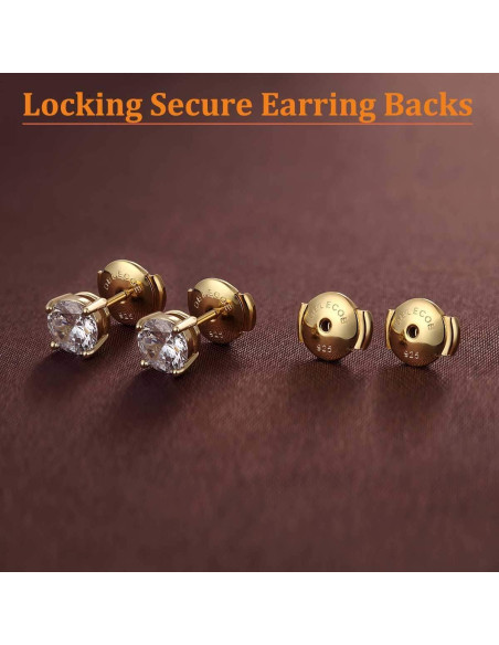 Respaldo de Aretes DELECOE 925 Plata Esterlina 18K Oro Hipoalergénico Respaldo de Aretes DELECOE 925 Plata Esterlina 18K Oro Hipoalergénico