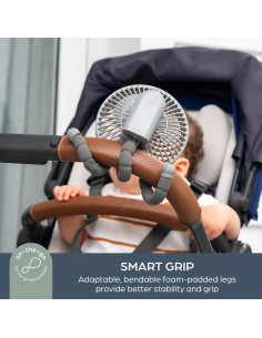 Ventilador portátil Dreambaby Smart Grip Deluxe gris, ajustable 2