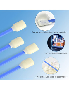 Hisopos de Limpieza de Espuma Wellgler 100pcs para Electrónica 2