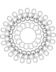 Ganchos giratorios para llaveros Anezus 100 piezas metal plata 2
