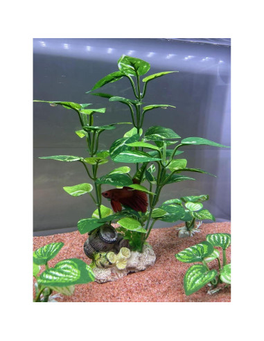 Plantas Artificiales para Acuarios EDGCTYU - Paquete de 7 Verde