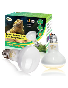Paquete de 2 Bombillas de Calentamiento UVA 75W BOEESPAT para Reptiles
