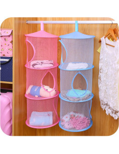 Cesta de Almacenamiento Colgante Gouccpu 3 Compartimentos Azul 2