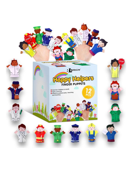 Conjunto de Títeres de Dedo Happy Helpers - 12 Piezas