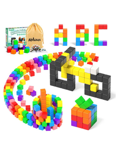 54 PCS Bloques Magnéticos Apluses para Niños 3+ Juguetes STEM