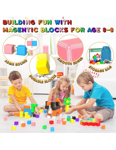 54 PCS Bloques Magnéticos Apluses para Niños 3+ Juguetes STEM