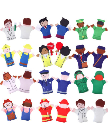 Conjunto de Títeres de Dedo Happy Helpers - 12 Piezas