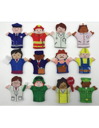 Conjunto de Títeres de Dedo Happy Helpers - 12 Piezas