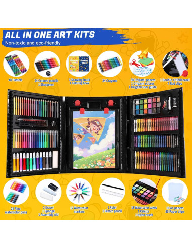 Kit de Arte Todo en Uno AOTEMOON para Niños - 243 Piezas