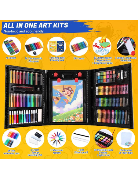 Kit de Arte Todo en Uno AOTEMOON para Niños - 243 Piezas