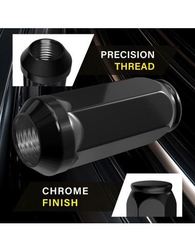 Tuercas de Llantas Negras YONGSHENGONE M14x1.5 - 24 Piezas