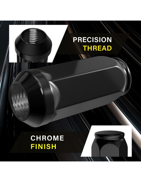 Tuercas de Llantas Negras YONGSHENGONE M14x1.5 - 24 Piezas