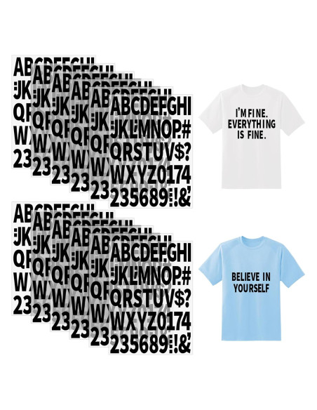 Set de Letras y Números de Planchar Metsyth 612 Piezas Negro