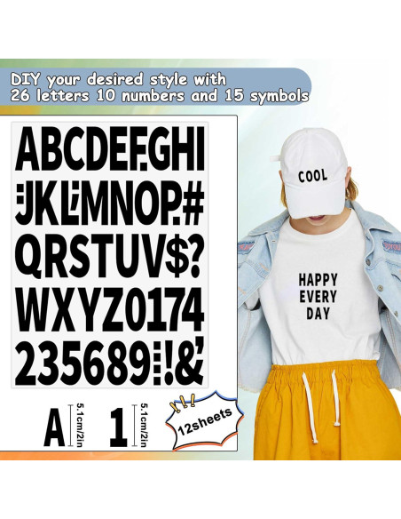 Set de Letras y Números de Planchar Metsyth 612 Piezas Negro