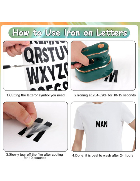 Set de Letras y Números de Planchar Metsyth 612 Piezas Negro