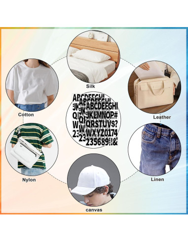 Set de Letras y Números de Planchar Metsyth 612 Piezas Negro