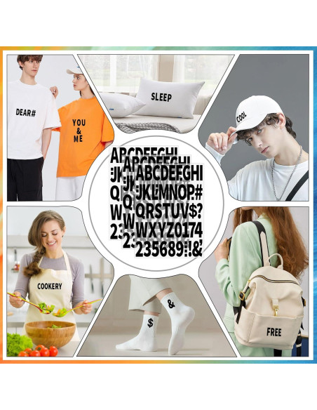 Set de Letras y Números de Planchar Metsyth 612 Piezas Negro