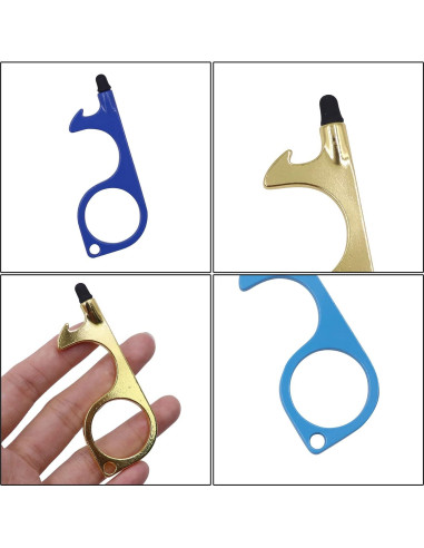 Abridor de Puertas Sin Contacto ANKOMINA 6 Pcs EDC Zinc